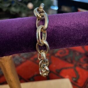 Heavy silver tone chain bracelet
